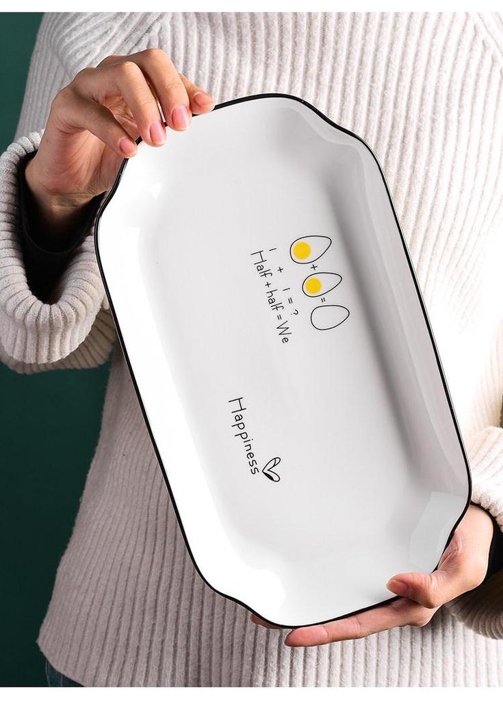 Creative Ceramic Fish Plate for Home - Perfect for Steamed Fish, Dumplings, & Vegetables