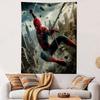 "Superhero Swinging Over City Scene" Patterned Tapestry Decorative Wall Hanging, Home Bedroom Living Room Decor