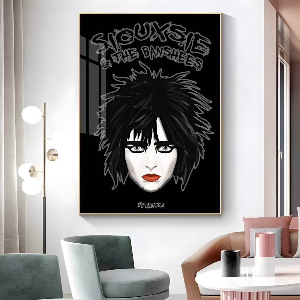 1 шт. Наклейка-постер S-Siouxsie And The B-Banshees, Водонепроницаемая Настенная Картина для Гостиной, Спальни, Домашнего Декора