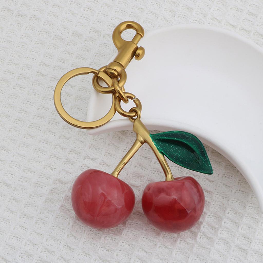 Молодежный вишневый аксессуар Модный брелок Сплав Смола Текстура Вишневые брелки Подходят для вечеринки и повседневной одежды