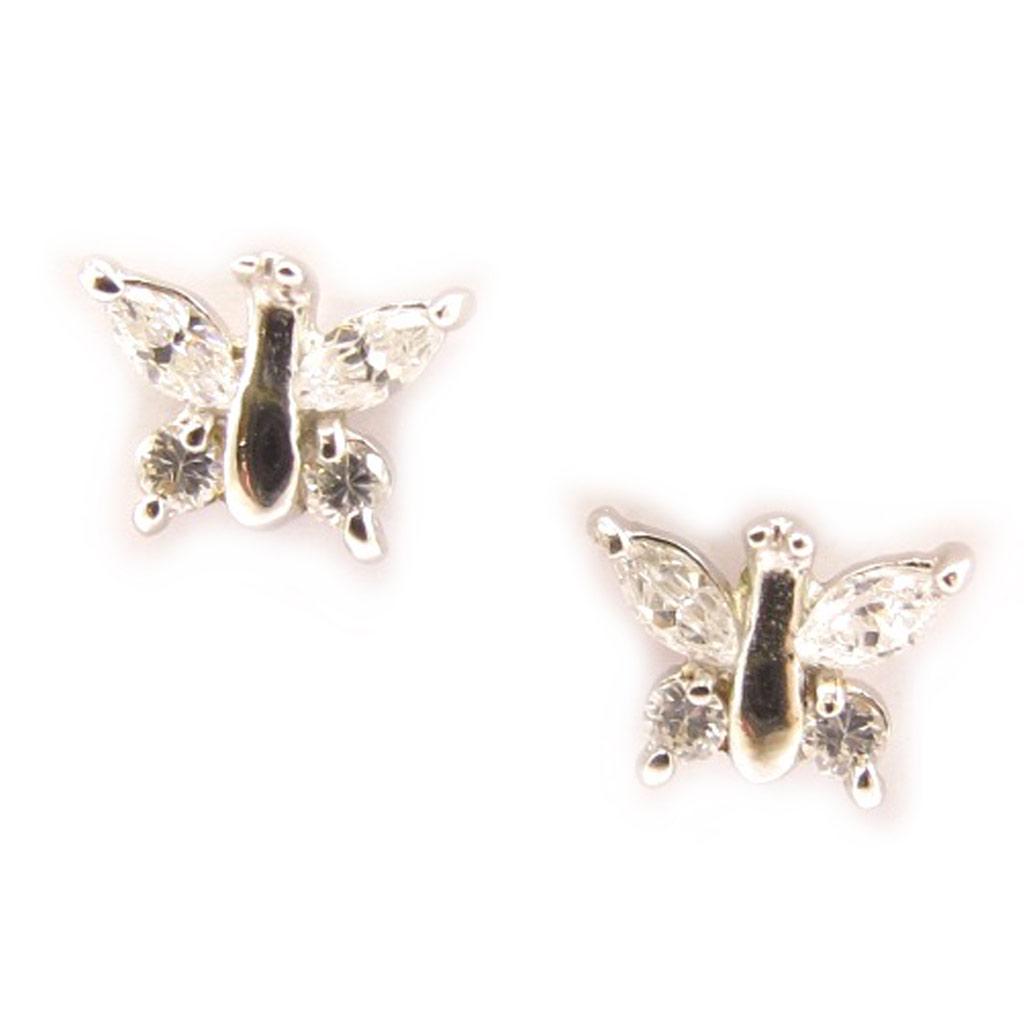 Les Trésors De Lily [C4742] - Серебряные серьги «Очаровательные бабочки», белые