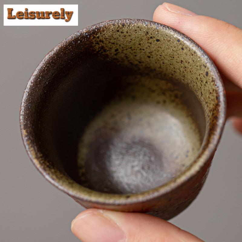 2 шт./лот Красный с эффектом печи, старая горная глина, чашка-подковы, ручная работа, чайная пиала, одиночные чашки, чашка для аромата, мастер-чашки Цзяньчжань, чай 45 мл