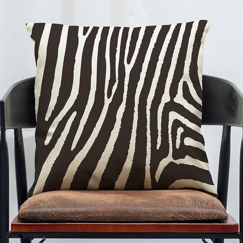Skin Zebra Animal Leopard Print Pillow Case Sofa Throw Cushion Cover Decor