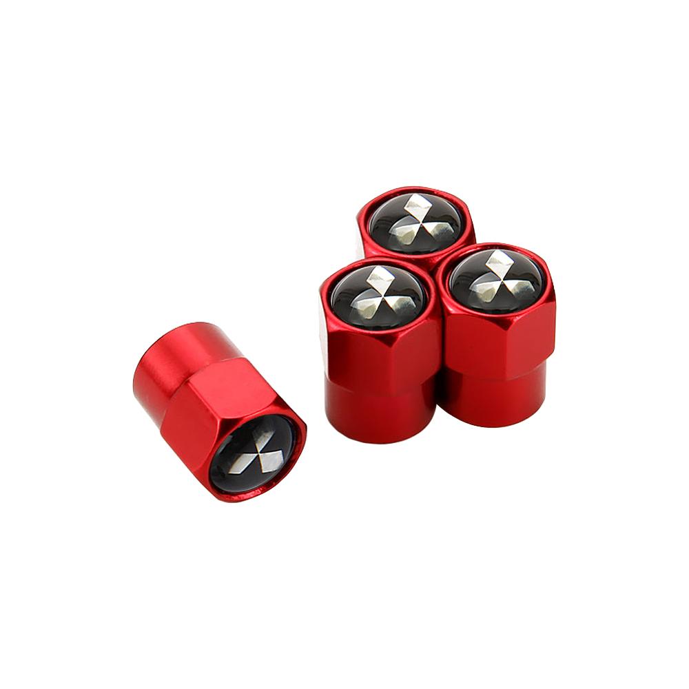 4pcs Car Wheel Tire Valves Tyre Stem Air Caps Cover For Mitsubishi Ralliart ASX Eclipse Galant Mirage Montero EVO Xpander Colt