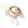 Классическое трехцветное переплетающееся кольцо с тремя ободками, женское простое и универсальное модное кольцо для работы, покрытие из титановой стали