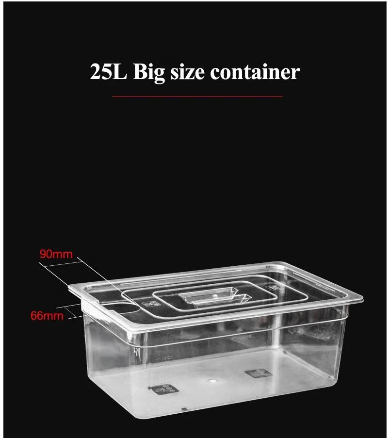 25 л контейнер для приготовления су-вид без BPA с крышкой - термостойкий для точных низкотемпературных блюд (Подходит для большинства погружных циркуляторов)