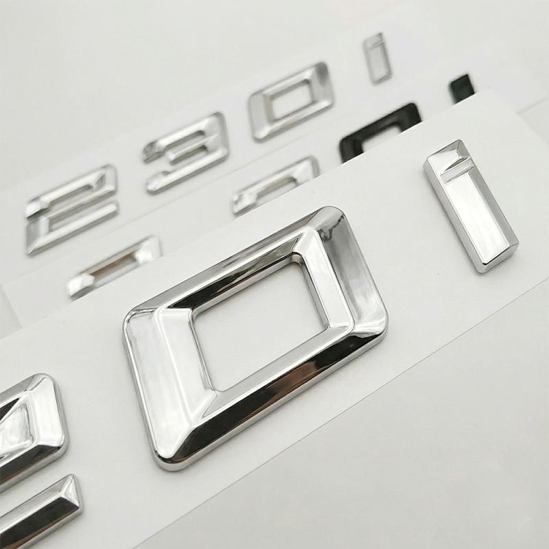 3D Glossy Black Chrome 220i 230i Emblem Badge Letter Rear Trunk Decal Sticker For BMW 2 Series F22 G42 Car Styling Accessories CC4
