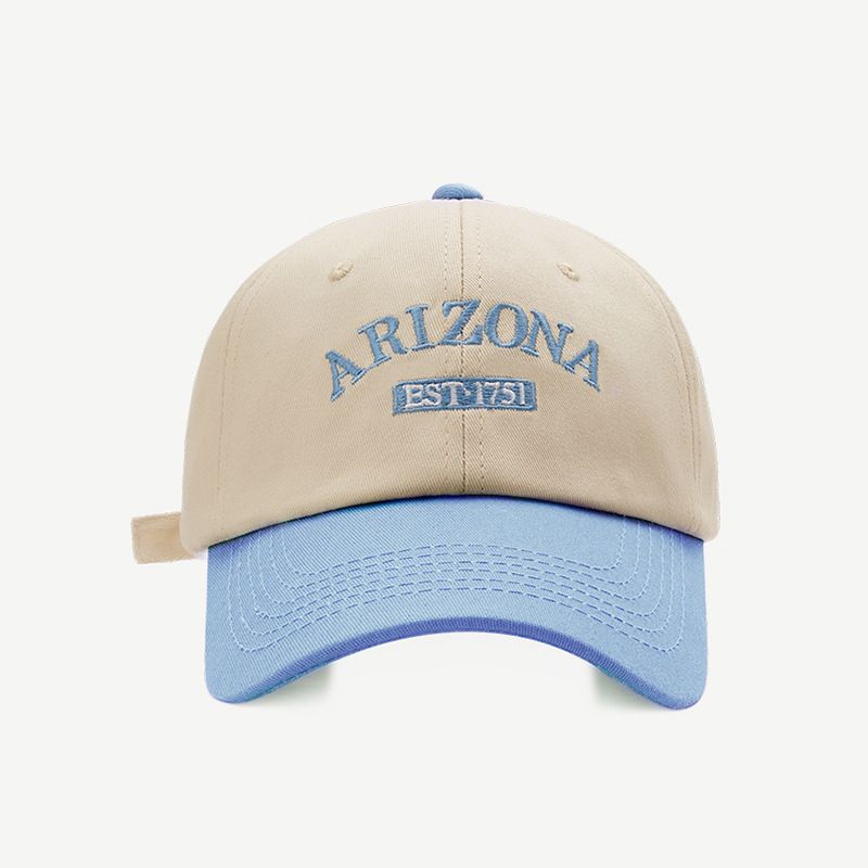 Stylish! Korean-style baseball cap that makes your face look smaller, a popular choice among female influencers, featuring a patchwork design and a