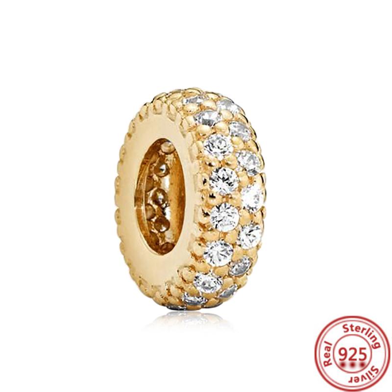 Медь 925 пробы Золотое Сердце Любви Четырехлистный Клевер Ангел Солнце Дерево Перья DIY Бусины Подходят для Оригинального Шарм-браслета Pantaro Мелкий Циркон