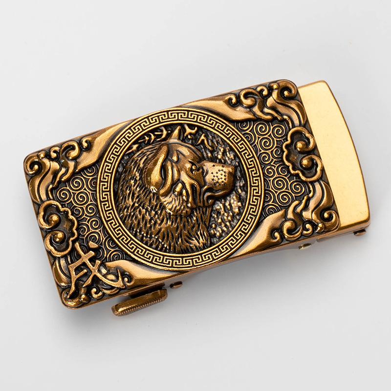 Zodiac Мужская автоматическая пряжка для ремня Персонализированная Ретро Медная 40см Автоматическая Пряжка для ремня из цинкового сплава