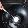 304 Нержавеющая сталь Длинная ручка Подвешиваемая Щетка для мытья посуды с Заменяемой шерстью для домашней кухни.