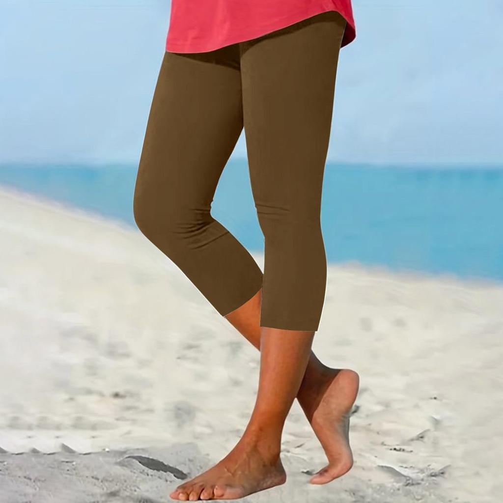 Женские модные однотонные повседневные обтягивающие брюки для йоги 7/10