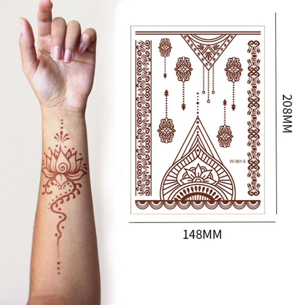 Water Transfer Decals Body Art Sticker Indian Lace Tattoo Henna Tattoo Stickers Temporary Tattoo