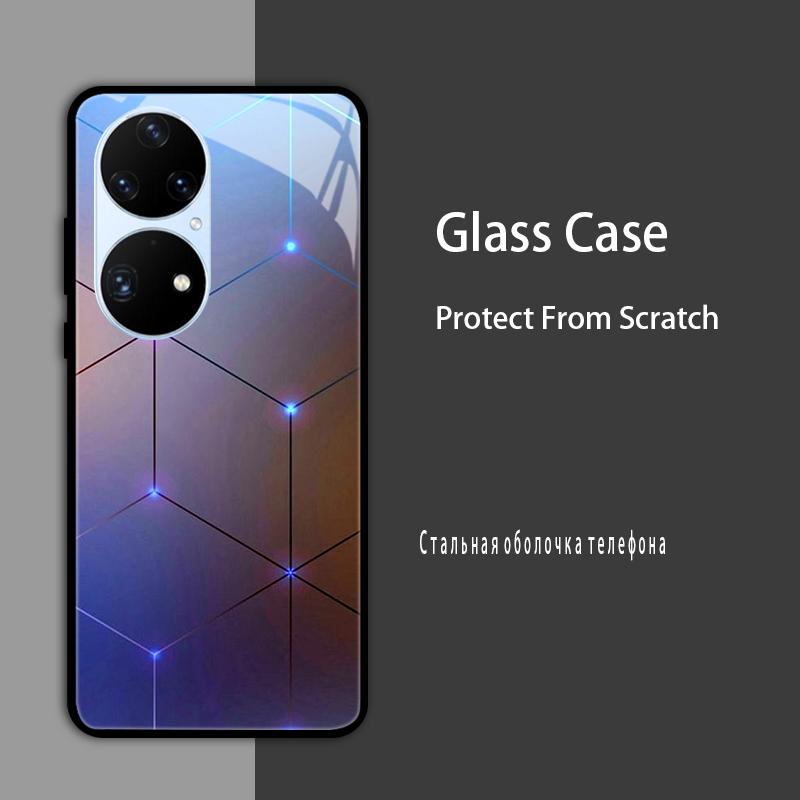 Чехол для Huawei P50 Pro P50E P 50 Роскошный закаленный стеклянный чехол для телефона Huawei P50 E Задняя крышка Модный защитный чехол P50Pro