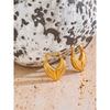 Yhpup New Metal Hollow Hoop Earrings Trendy Style Stainless Steel Jewelry for Women Waterproof