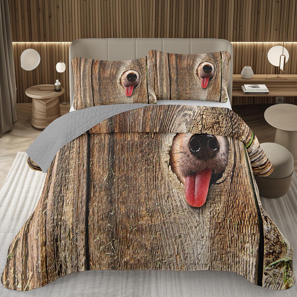 Забавный плед для собаки Твин Квин Каваи Животное Покрывало Мультяшный Домашний Питомец Собаки Постельный Набор Для Мальчиков Девочек Двусторонние Стеганые Покрывала