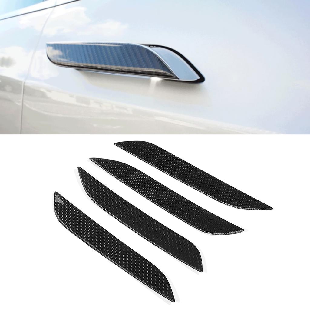 Carbon Fiber Car Door Handle Cover Trim Fits for Tesla Model S 16 18