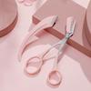Precision Eyebrow Scissors with Comb - Safe Scratch-Free Trimming for Women Men - Pink Handle Metal Teeth Perfect Grooming Gift