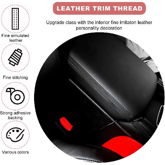 Car Interior Trim Strips, Automotive Flexible Leather Moulding Line for Door Panel Gap, Universal DIY Decorative Dashboard Line Strip Fit Cars Trucks