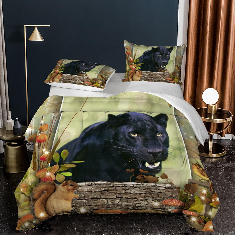 Kemila King of the Forest Tiger Leopard 3D пододеяльник и наволочка, комплект двуспального постельного белья, цифровая печать