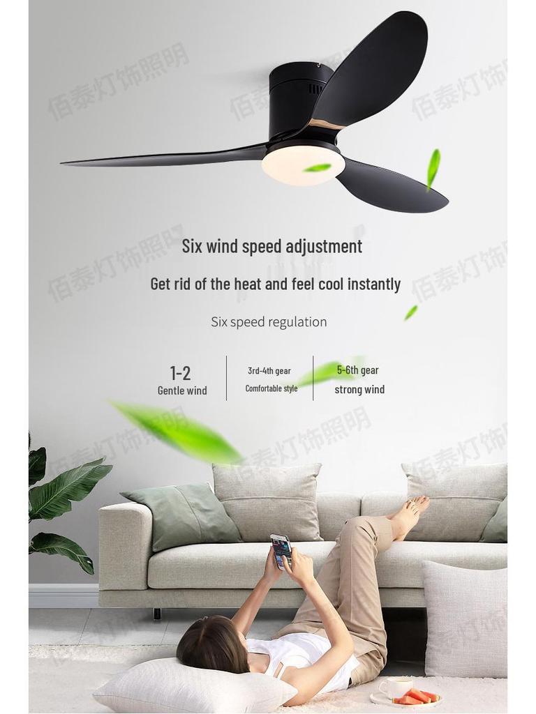 Потолочный вентилятор «Орех» с подсветкой и пультом дистанционного управления, с регулируемой частотой, для гостиной, столовой или спальни, с лопастями из АБС-пластика.