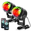 Litake LED Mirror Ball Disco Light for Home Use Rotating 3W RGB 7 Color Changing Voice Activated with Remote Control Club Party Stage Lighting of (Set