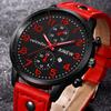 Брендовые часы Мужские кожаные ремешки с датой Спортивные армейские наручные часы