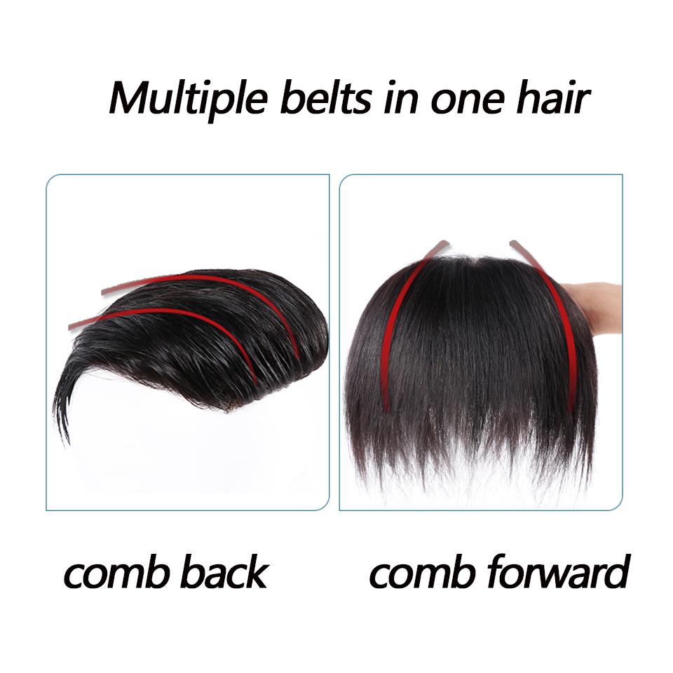 Men's Forehead Frontal Hair Piece M Loop Front Hairline With Tapes for Men Hair Replacement System