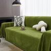 Dark Green Fringed Edge Premium Sofa Cover, Sofa Protector, Anti-Scratch Sofa Towel Cover, Living Room 3 Seater Sofa Cover