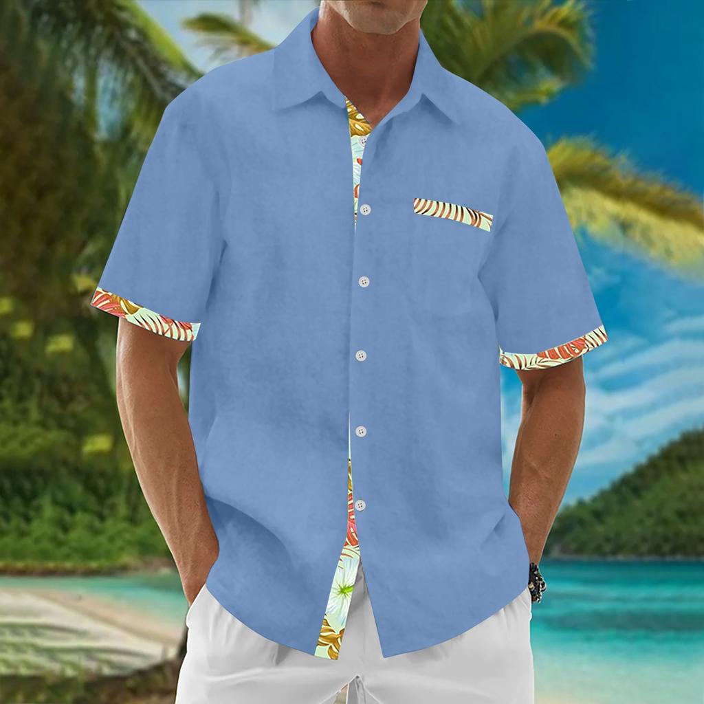 Hawaiian Shirt For Men, Men's Vintage Button Down Bowling Shirts Short Sleeve Summer Beach Shirt