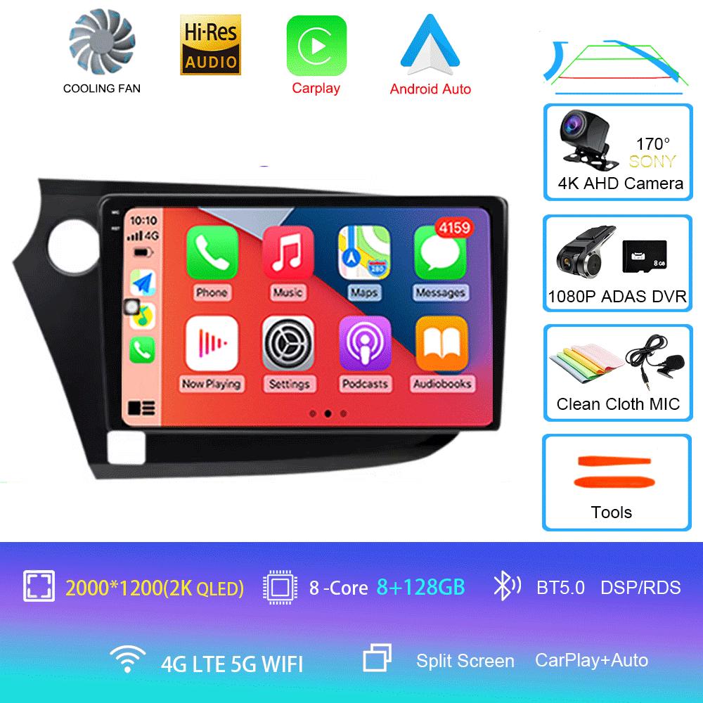 Автомобильное радио 9" Android 14 для HONDA INSIGHT 2009 - 2014 Навигация GPS Carplay Мультимедийный плеер Авто Стерео 2din DVD 360 Камера