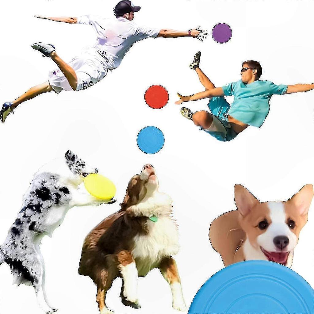 6-Pack Durable Silicone Flying Discs for Dogs, Lightweight Chew-Resistant Outdoor Training Toy Set
