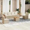 VidaXL Garden Lounge Set with Cushions 7 Pcs, Patio Sofas, Furniture Set, Outdoor Terrace Furniture, Beige 3259951