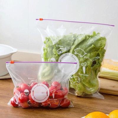 10 шт. многоразовый пакет для консервирования свежих продуктов с застежкой-молнией, мешок для холодильника, контейнер для фруктов