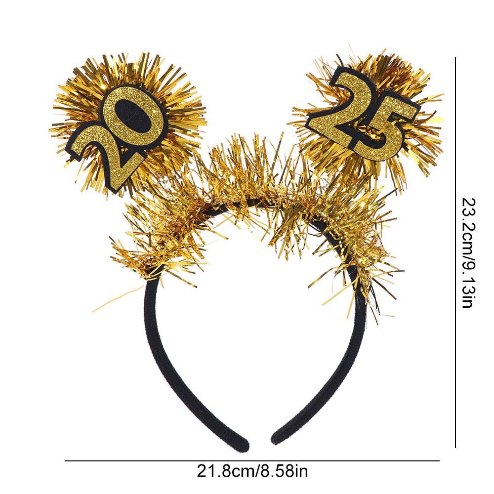 Wear-resistant 2025 New Year Headbands Black Gold Cosplay Headbands Costume Party Accessories