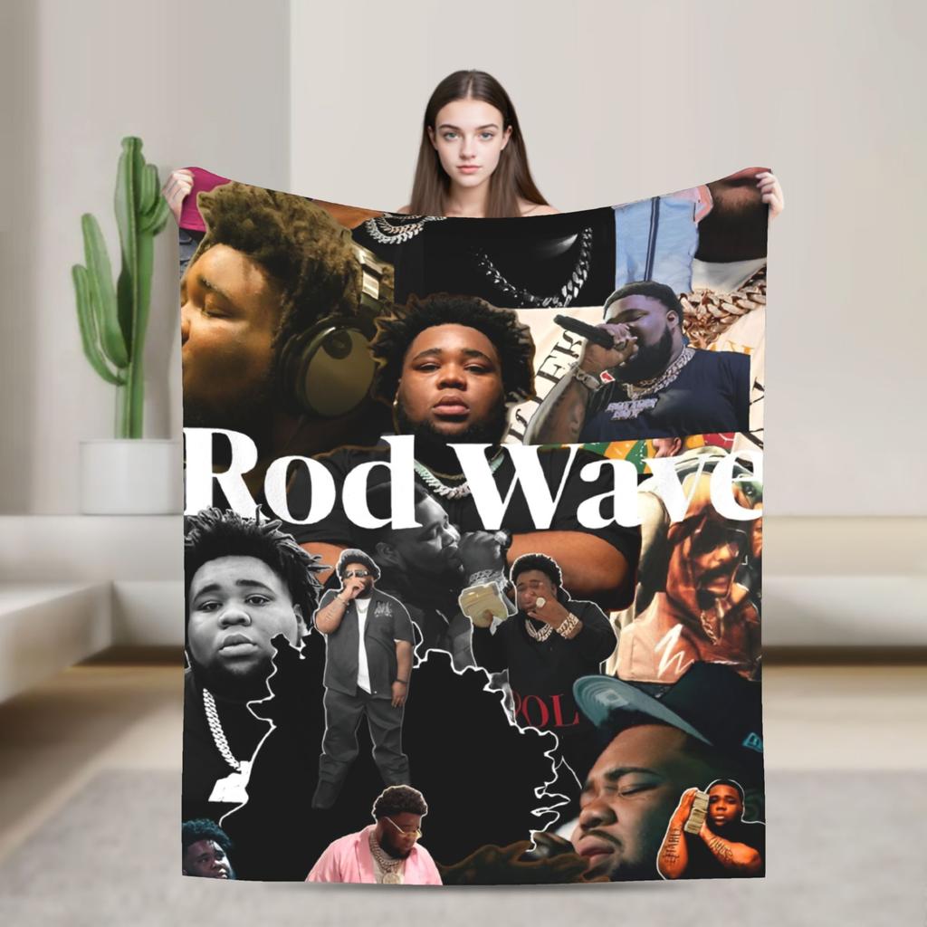 Rapper rod wave Blanket Decorative Flannel Bedding Throws For Couch Bed Super Warm Custom Quality Bedspread Gift