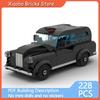 City Service Car Model MOC Building Bricks Black Retro Car Modular Technology Gifts Holiday Assemble Children Toys Suit