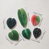 6pcs Creative Lifelike Tropical Green Plants Refrigerator Magnets Cute Refrigerator Magnets Whiteboard Sticker Decorative
