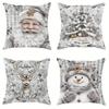 Christmas Decoration Pillow Cover Santa Claus Reindeer Snowman Pattern Living Room Sofa Cushion Suite Room Home Decoration