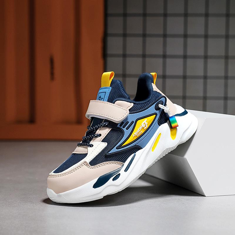 1879 обувь для мальчиков осень и зима кожаные кроссовки для детей среднего и старшего возраста детские весенние сетчатые дышащие кроссовки для бега для мальчиков