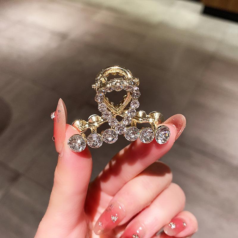 Сплав Стразы Маленький Зажим для Волос для Женщин Девочек Хвост Головной Убор Летний Элегантный Блестящий Захват для Волос Заколки Боковые Заколки