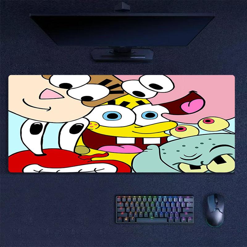 SpongeBob SquarePants Mouse Pad, Large Gaming Desk Mat, Non-slip XXL Mousepad for Laptop & Tablet, Mini PC Playmat with Stitched Edges