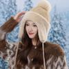 Fashion Hat Women's Autumn and Winter Warm Windproof Ear Protection Lei Feng Hat Hairball Thickened Fluffy Hat