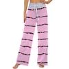 Женские модные повседневные удобные пижамные штаны с принтом в полоску, широкие брюки на шнурке