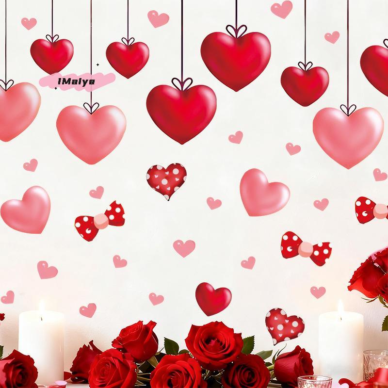 M-Heart Shaped Wall Window Stickers Valentine's Day Festive Party Wedding Atmosphere Decorations For Home Party Shop Restaurant