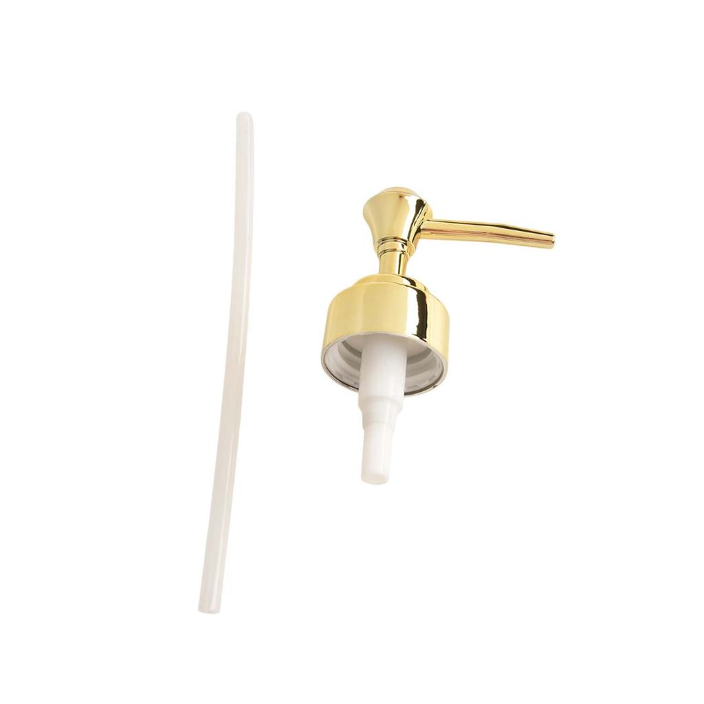 Гладкая блестящая серебристая головка насоса-дозатора для мыла и лосьона для стильного вида