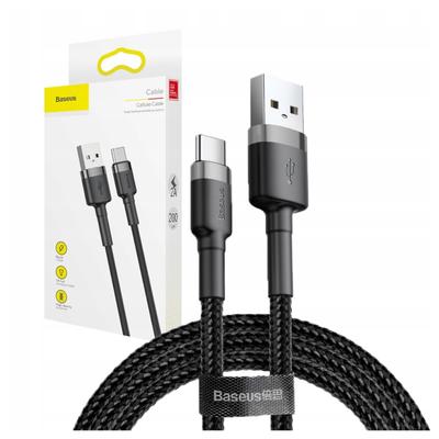 Кабель USB на USB-C Baseus Cafule 3A 1м (Серо-Черный)