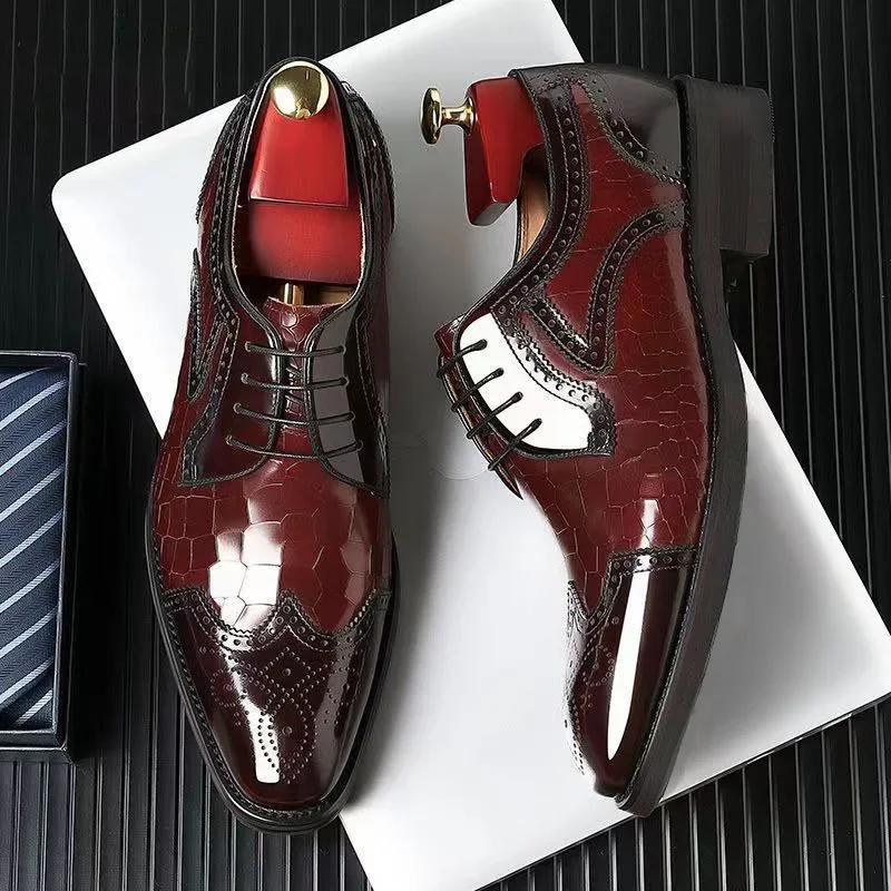 Luxury Mens Leather Shoes High Quality Men's Shoes Pointed Oxford Wedding Leather Men Dress Shoes 2025 Gentleman Office Man Shoe