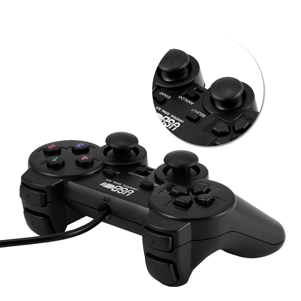 2PCS Universal USB Wired Game Controller Gamepad Double Shock Vibration Dual Joystick for PC