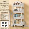 Bookshelf Storage Trolley Simple Kitchen Multi-Layer Movable Utility Cart Open Style  Snack Organizer Shelf Bedroom Toy Shelves